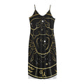 Gold And Black Cancer Sign Print Jersey Midi Cami Dress