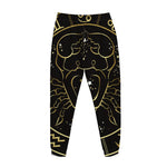 Gold And Black Cancer Sign Print Jogger Pants