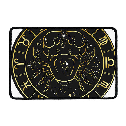 Gold And Black Cancer Sign Print Kitchen Mat