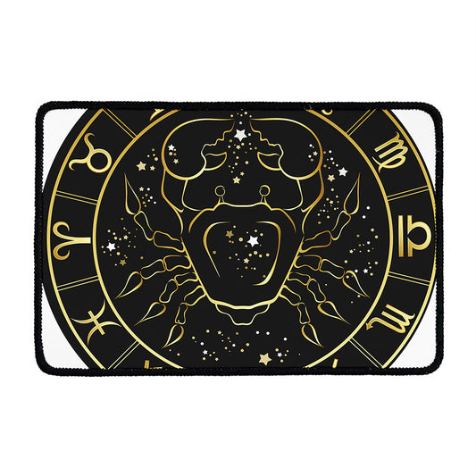 Gold And Black Cancer Sign Print Kitchen Mat