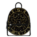 Gold And Black Cancer Sign Print Leather Backpack