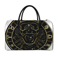 Gold And Black Cancer Sign Print Leather Duffel Bag