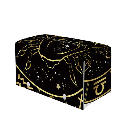 Gold And Black Cancer Sign Print Leather Tissue Box Cover