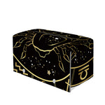 Gold And Black Cancer Sign Print Leather Tissue Box Cover