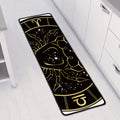 Gold And Black Cancer Sign Print Long Kitchen Mat