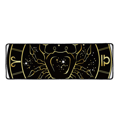Gold And Black Cancer Sign Print Long Kitchen Mat