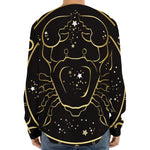 Gold And Black Cancer Sign Print Long Sleeve Baseball Jersey