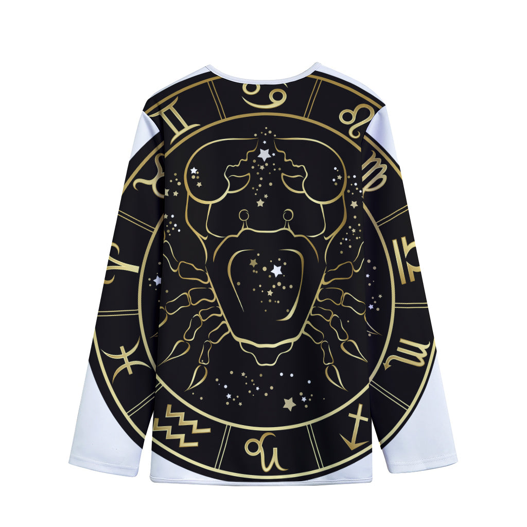 Gold And Black Cancer Sign Print Long Sleeve Short Coat