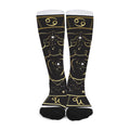 Gold And Black Cancer Sign Print Long Socks