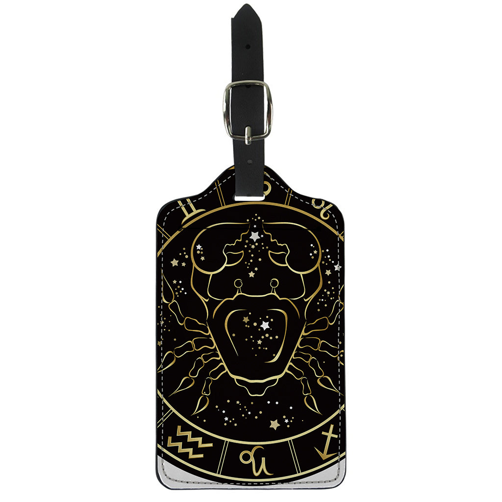 Gold And Black Cancer Sign Print Luggage Tag