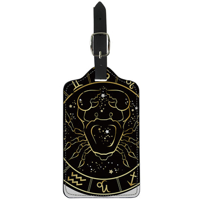 Gold And Black Cancer Sign Print Luggage Tag
