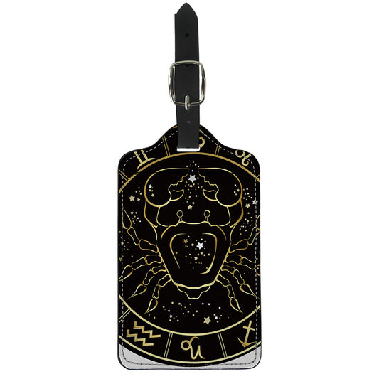 Gold And Black Cancer Sign Print Luggage Tag