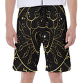 Gold And Black Cancer Sign Print Men's Beach Shorts