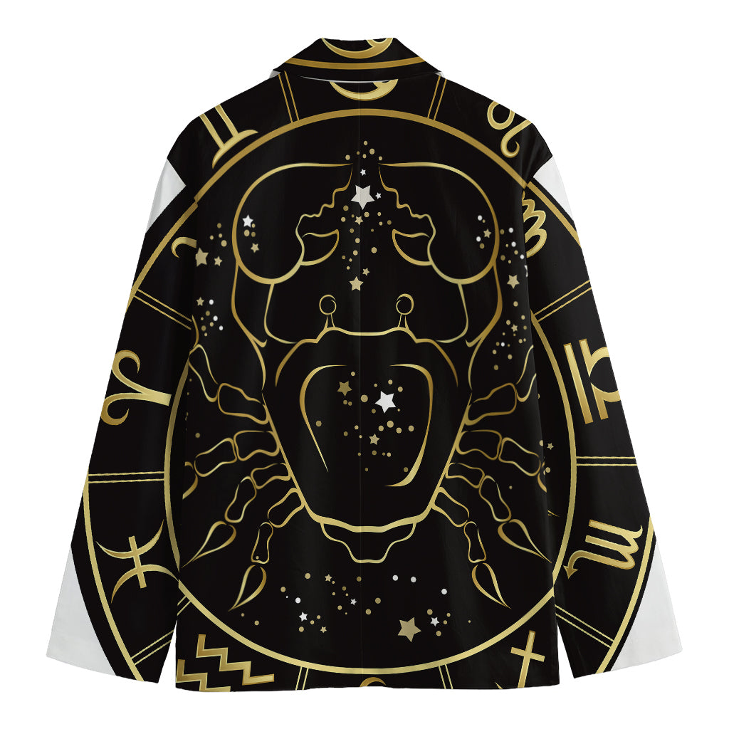 Gold And Black Cancer Sign Print Men's Blazer