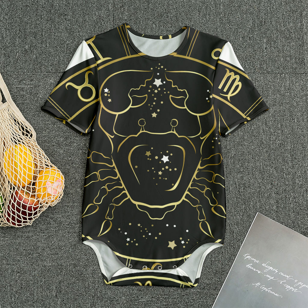 Gold And Black Cancer Sign Print Men's Bodysuit