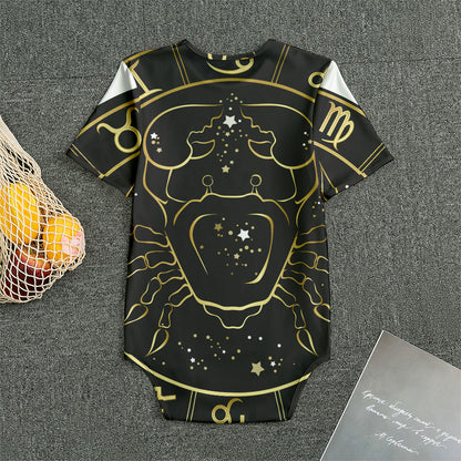Gold And Black Cancer Sign Print Men's Bodysuit