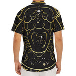 Gold And Black Cancer Sign Print Men's Deep V-Neck Shirt