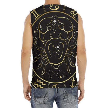 Gold And Black Cancer Sign Print Men's Fitness Tank Top