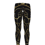 Gold And Black Cancer Sign Print Men's leggings