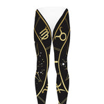 Gold And Black Cancer Sign Print Men's leggings