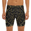 Gold And Black Cancer Sign Print Men's Long Boxer Briefs