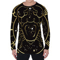 Gold And Black Cancer Sign Print Men's Long Sleeve T-Shirt