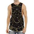 Gold And Black Cancer Sign Print Men's Muscle Tank Top