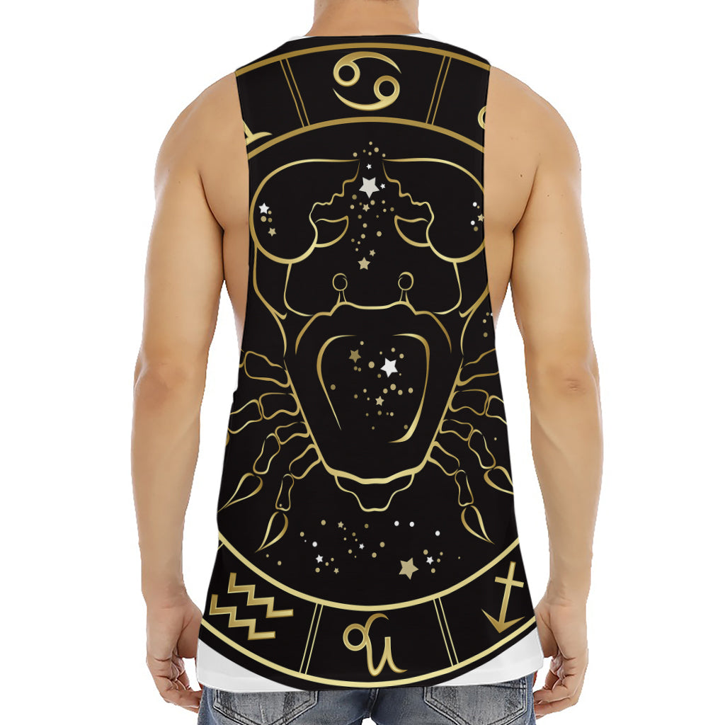 Gold And Black Cancer Sign Print Men's Muscle Tank Top