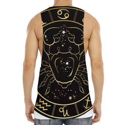 Gold And Black Cancer Sign Print Men's Muscle Tank Top