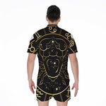 Gold And Black Cancer Sign Print Men's Rompers