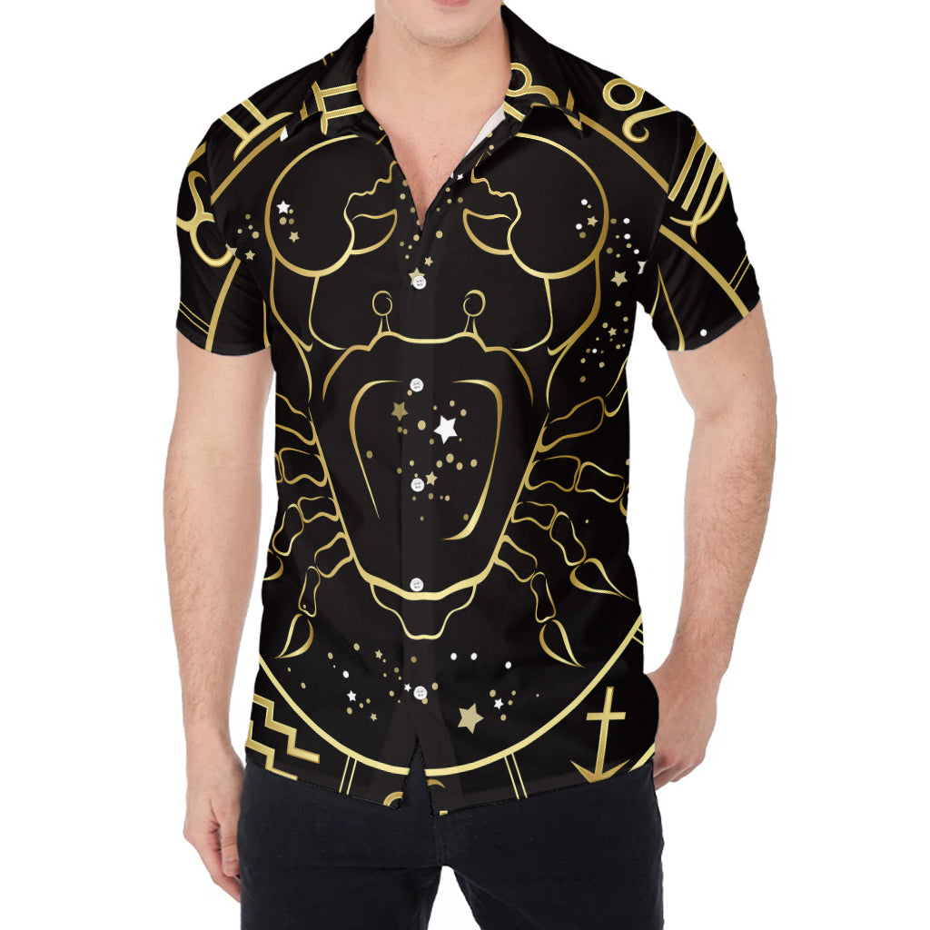 Gold And Black Cancer Sign Print Men's Shirt