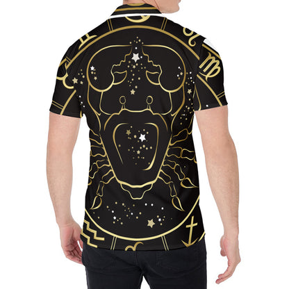 Gold And Black Cancer Sign Print Men's Shirt