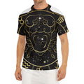 Gold And Black Cancer Sign Print Men's Short Sleeve Rash Guard