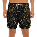 Gold And Black Cancer Sign Print Men's Split Running Shorts