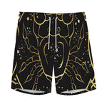 Gold And Black Cancer Sign Print Men's Sports Shorts