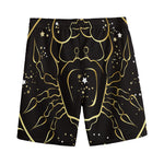 Gold And Black Cancer Sign Print Men's Sports Shorts