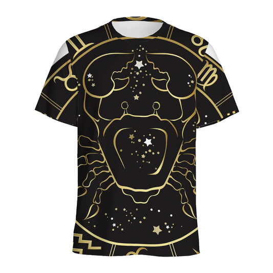 Gold And Black Cancer Sign Print Men's Sports T-Shirt