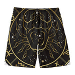 Gold And Black Cancer Sign Print Men's Swim Trunks