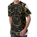Gold And Black Cancer Sign Print Men's Velvet T-Shirt