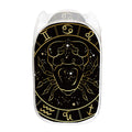 Gold And Black Cancer Sign Print Mesh Laundry Hamper