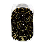 Gold And Black Cancer Sign Print Mesh Laundry Hamper