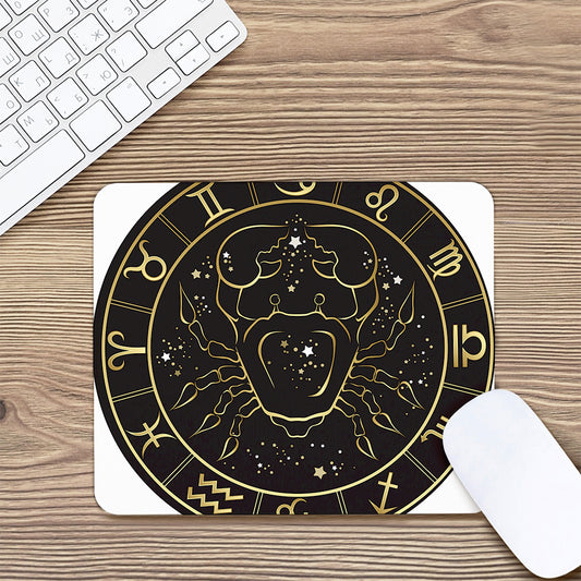 Gold And Black Cancer Sign Print Mouse Pad