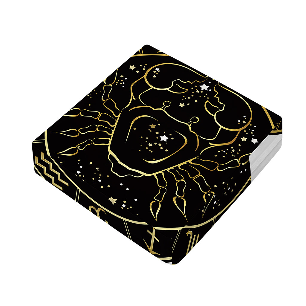 Gold And Black Cancer Sign Print Outdoor Seat Cushion Cover
