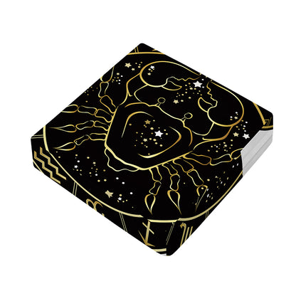 Gold And Black Cancer Sign Print Outdoor Seat Cushion Cover