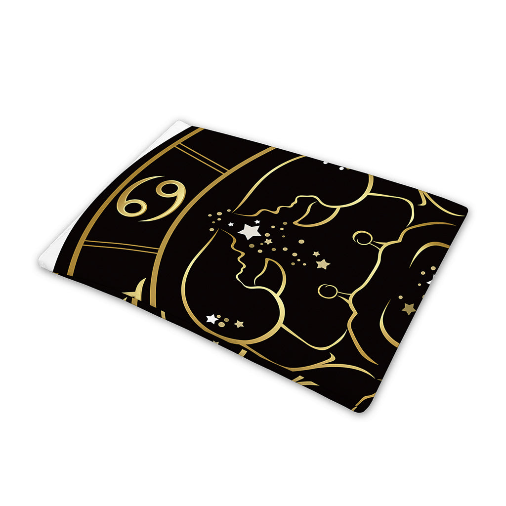Gold And Black Cancer Sign Print Pet Cooling Mat Cover