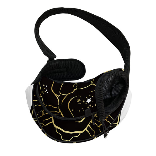 Gold And Black Cancer Sign Print Pet Sling Carrier