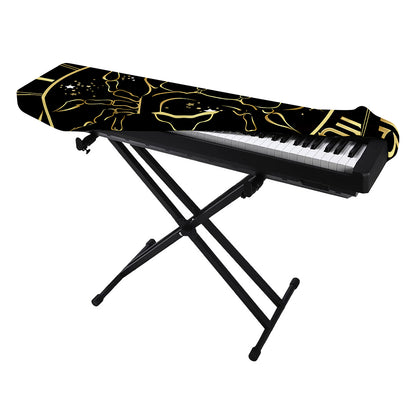 Gold And Black Cancer Sign Print Piano Keyboard Cover