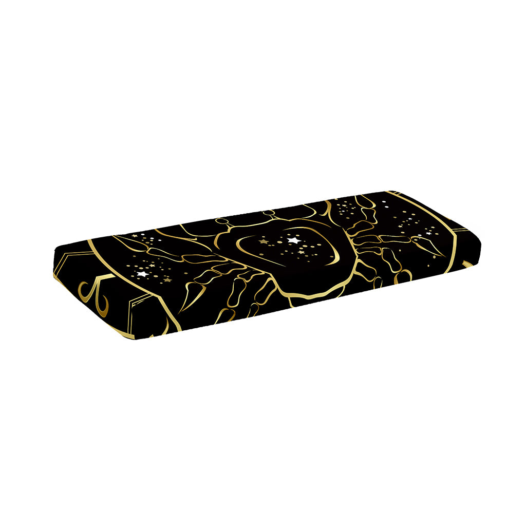 Gold And Black Cancer Sign Print Piano Keyboard Cover