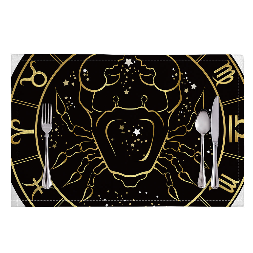 Gold And Black Cancer Sign Print Placemat