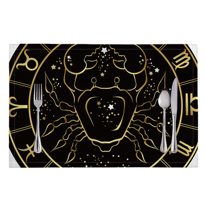 Gold And Black Cancer Sign Print Placemat